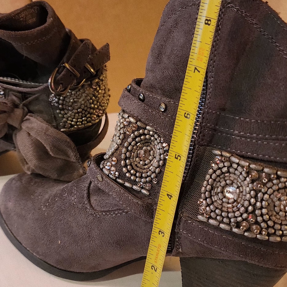 Not Rated Studded Gray Ankle Boots - Picture 6 of 7